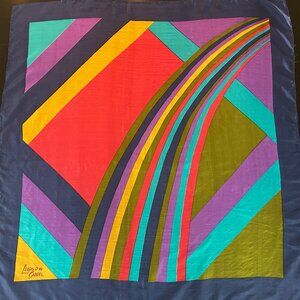 Leopold De Carrell Silk Scarf 32" Vintage Geometric Modernist Design